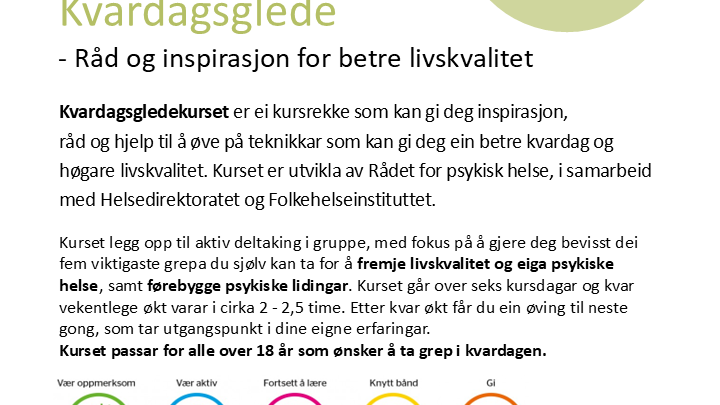 Lenkje til artikkel: Bli med på kurs i kvardagsglede!