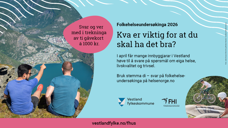 Lenkje til artikkel: Folkehelseundersøkinga 2026: Korleis har vestlendingane det?