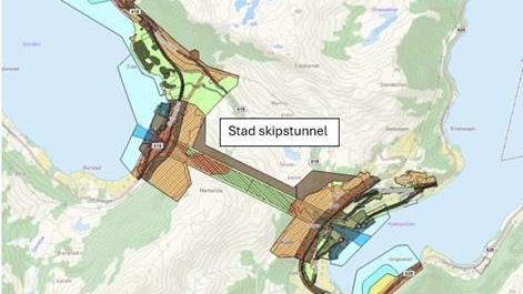 Lenkje til artikkel: Oppstartsvarsel endring detaljreguleringsplanar Stad skipstunnel